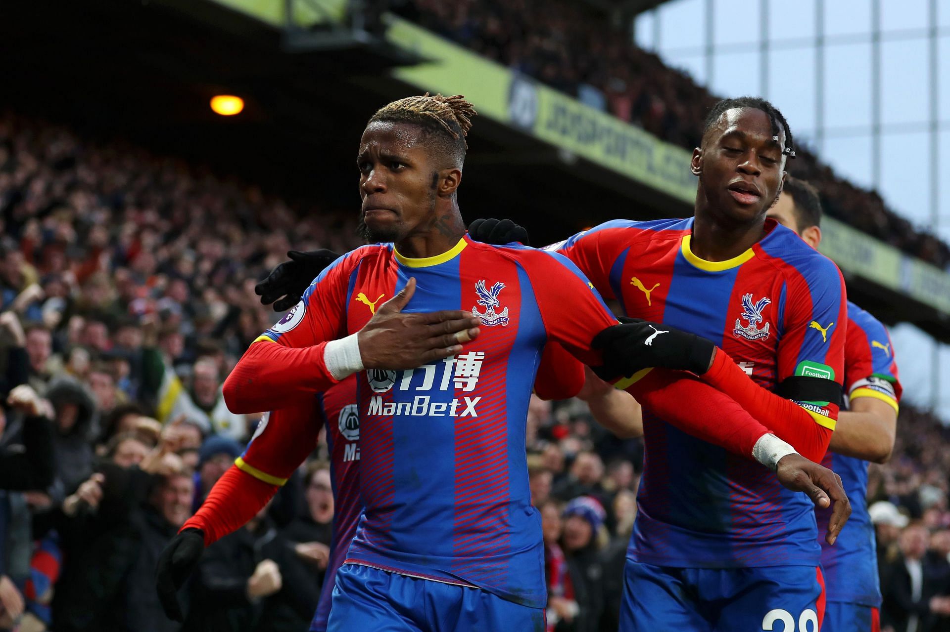 Wilfried Zaha and Aaron Wan-Bissaka parted ways after the latter's move to Manchester United.